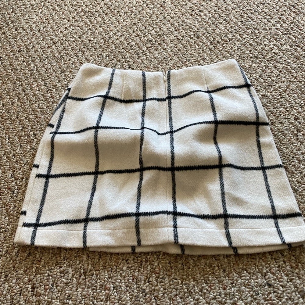 Fleece checkered mini skirt